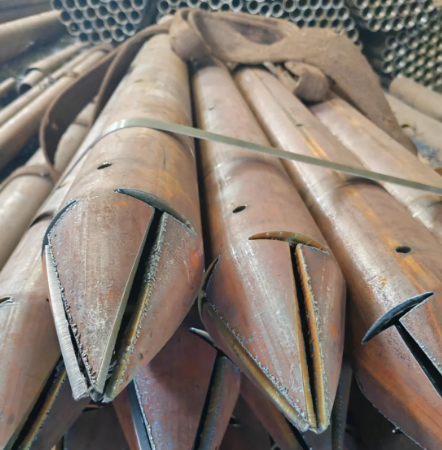 随州出尖打孔加工无缝注浆钢花管注浆管厂家